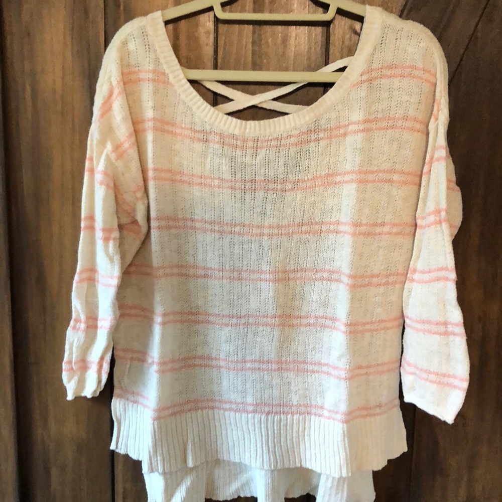 Striped crossed back sweater Size L
